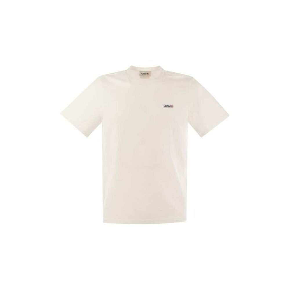 AUTRY Men's Cotton Crew Neck T-Shirt with Logo Patch Men WHITE T-Shirts